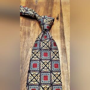 Churchill Collection All Silk Geometric Made in USA Neck Tie